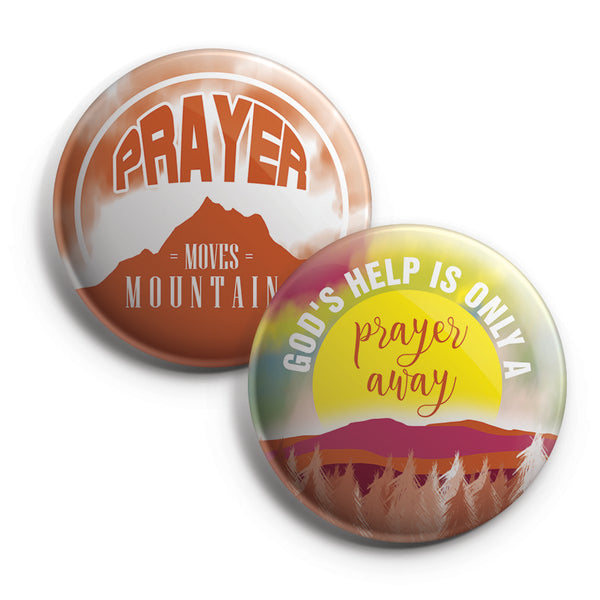 "Religious Pinback Buttons - Pray (10-Pack) - Large 2.25"" VBS Sunday School Easter Baptism Thanksgiving Christmas Rewards Encouragement Gift"