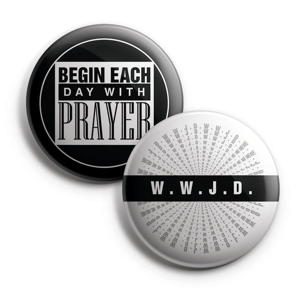 "Religious Pinback Buttons - Pray (10-Pack) - Large 2.25"" VBS Sunday School Easter Baptism Thanksgiving Christmas Rewards Encouragement Gift"