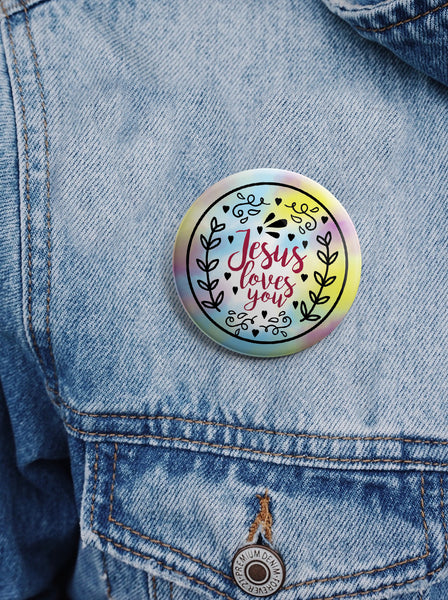"Religious Pinback Buttons - Jesus (10-Pack) - Large 2.25"" VBS Sunday School Easter Baptism Thanksgiving Christmas Rewards Encouragement Gift"