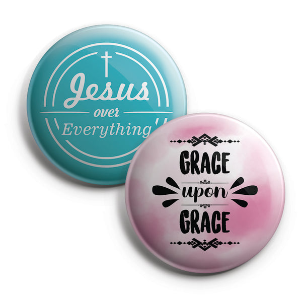 "Religious Pinback Buttons - Jesus (10-Pack) - Large 2.25"" VBS Sunday School Easter Baptism Thanksgiving Christmas Rewards Encouragement Gift"