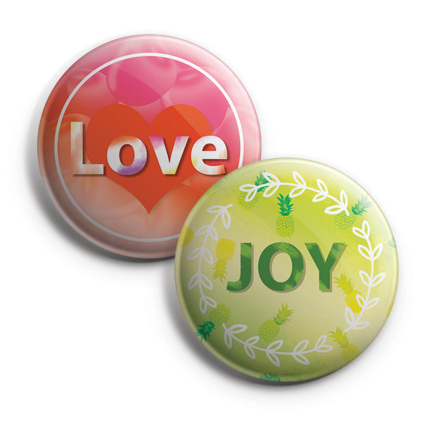 "Christian Pinback Buttons - The Fruit of the Spirit (10-Pack) - Large 2.25"" VBS Sunday School Easter Baptism Thanksgiving Christmas Rewards Encouragement Gift"