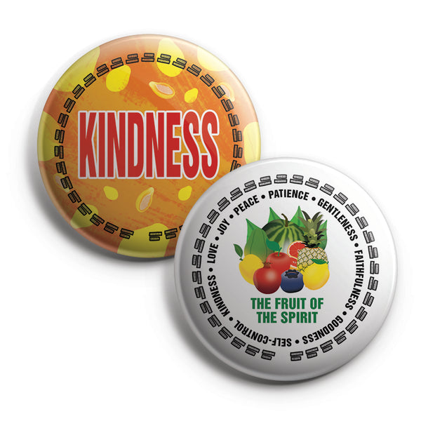 "Christian Pinback Buttons - The Fruit of the Spirit (10-Pack) - Large 2.25"" VBS Sunday School Easter Baptism Thanksgiving Christmas Rewards Encouragement Gift"