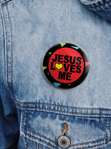 "Christian Pinback Buttons - Jesus Loves Me (10-Pack) - Large 2.25"" VBS Sunday School Easter Baptism Thanksgiving Christmas Rewards Encouragement Gift"