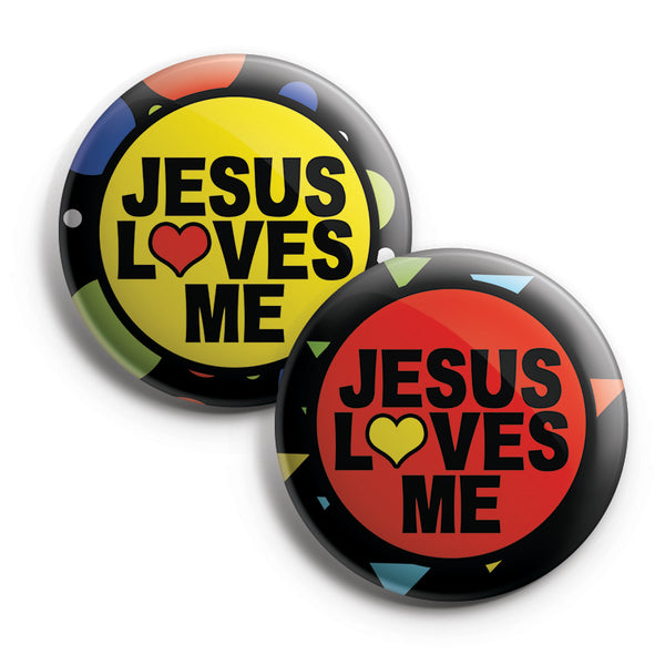 "Christian Pinback Buttons - Jesus Loves Me (10-Pack) - Large 2.25"" VBS Sunday School Easter Baptism Thanksgiving Christmas Rewards Encouragement Gift"