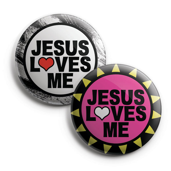 "Christian Pinback Buttons - Jesus Loves Me (10-Pack) - Large 2.25"" VBS Sunday School Easter Baptism Thanksgiving Christmas Rewards Encouragement Gift"