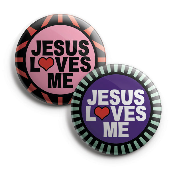 "Christian Pinback Buttons - Jesus Loves Me (10-Pack) - Large 2.25"" VBS Sunday School Easter Baptism Thanksgiving Christmas Rewards Encouragement Gift"