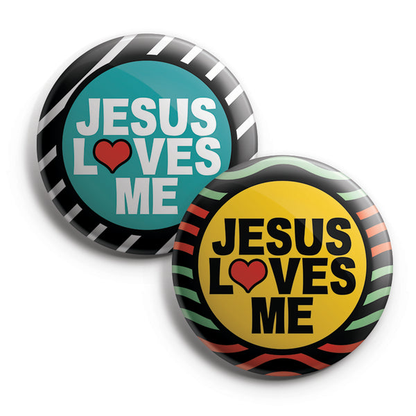 "Christian Pinback Buttons - Jesus Loves Me (10-Pack) - Large 2.25"" VBS Sunday School Easter Baptism Thanksgiving Christmas Rewards Encouragement Gift"