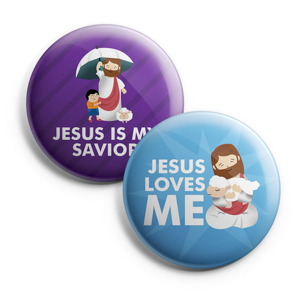 "Christian Pinback Buttons for Kids - WWJD (10-Pack) - Large 2.25"" VBS Sunday School Easter Baptism Thanksgiving Christmas Rewards Encouragement Gift"