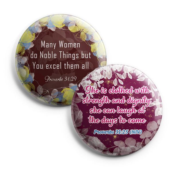 "Inspirational Pinback Buttons for Women Series 2 (10-Pack) - Large 2.25"" Pins Badge VBS Sunday School Easter Baptism Thanksgiving Christmas Rewards Encouragement Gift"