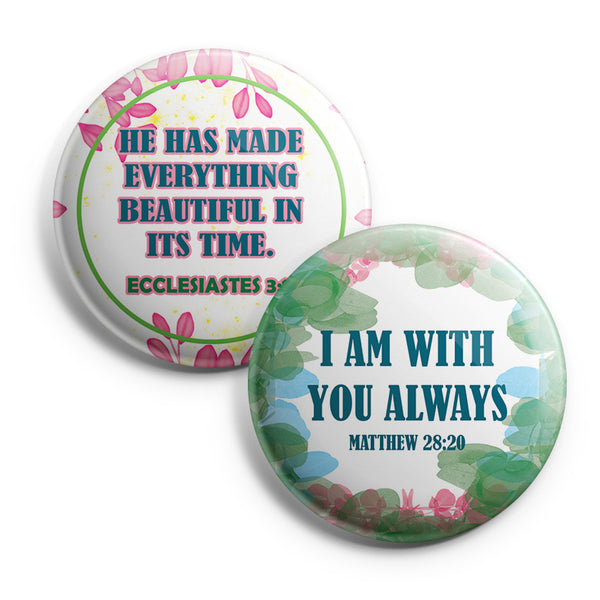 "Inspirational Pinback Buttons for Women Series 2 (10-Pack) - Large 2.25"" Pins Badge VBS Sunday School Easter Baptism Thanksgiving Christmas Rewards Encouragement Gift"