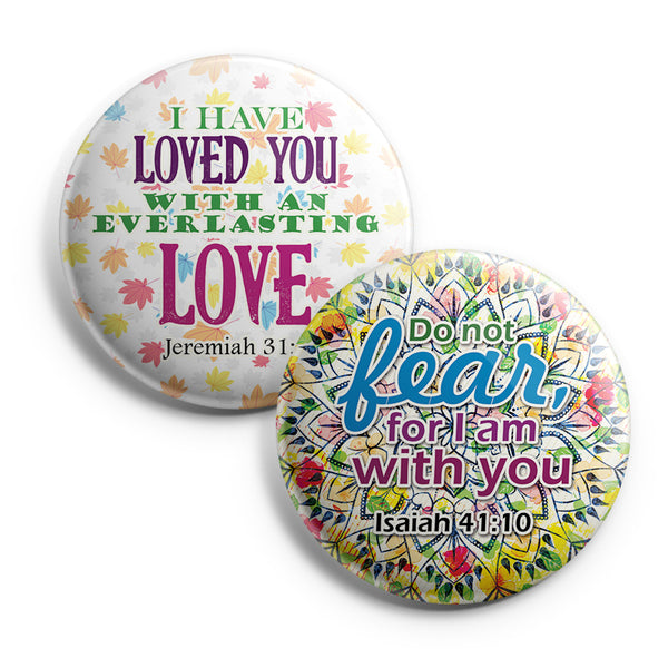 "Inspirational Pinback Buttons for Women (10-Pack) - Virtuous Women Series 3 - Large 2.25"" Pins Badge"