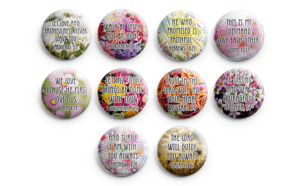 "Inspirational Pinback Buttons for Women Series 5 (10-Pack) - Large 2.25"" Pins Badge"