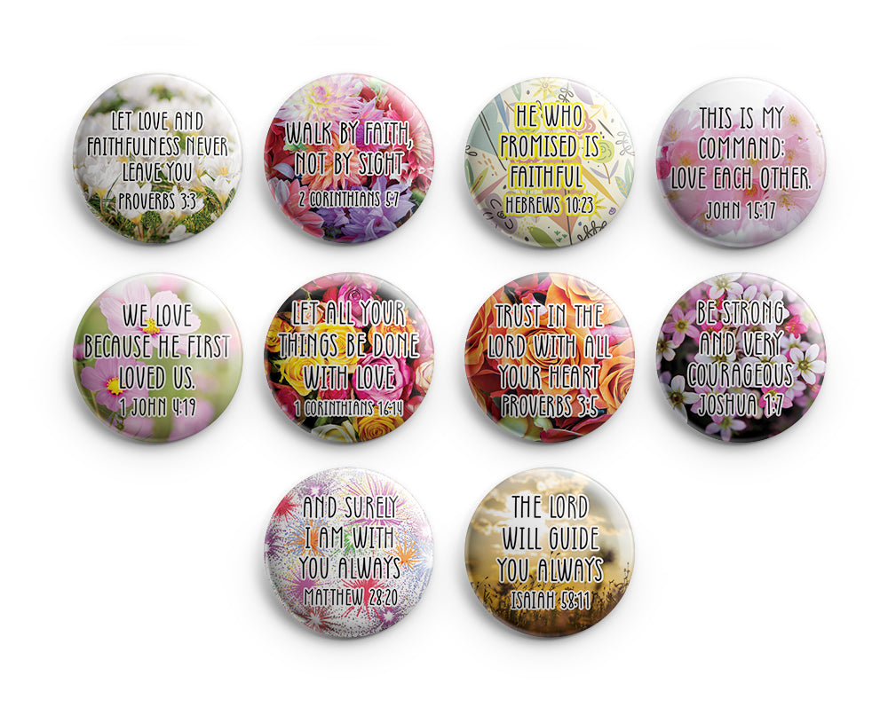 "Inspirational Pinback Buttons for Women Series 5 (10-Pack) - Large 2.25"" Pins Badge"