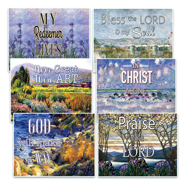 Assorted Christian Postcards Series 1- NEPC1007 x 5 sets & NEPC1005 X 5 sets (60-Pack) - Multiple Encouraging Postcards