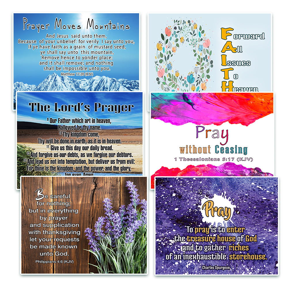 NewEights Christian Prayer Scriptures Cards (60-Pack) - Encouraging Wall Decor - Gift Ideas for Sunday School Youth Group Church Camp Bible Study Easter Day Baptism Birthday Thanksgiving Christmas
