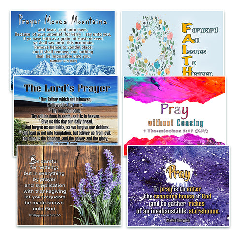 NewEights Christian Prayer Scriptures Cards (60-Pack) - Encouraging Wall Decor - Gift Ideas for Sunday School Youth Group Church Camp Bible Study Easter Day Baptism Birthday Thanksgiving Christmas