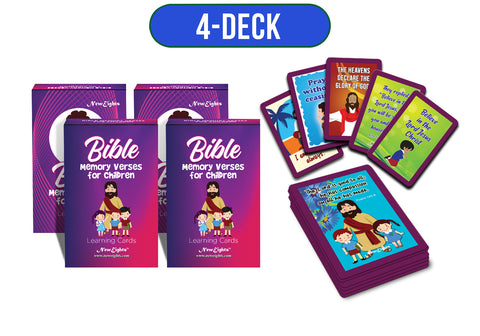 NewEights 54 Bible Memory Verses (NIV) for Children Cards (4-Deck) â€“ Unique Teaching Assistant Tool