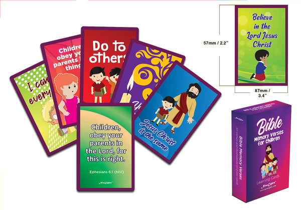 NewEights 54 Bible Memory Verses (NIV) for Children Cards (4-Deck) â€“ Unique Teaching Assistant Tool