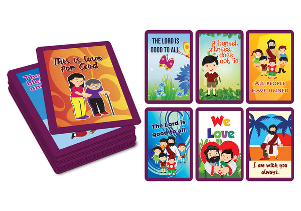 NewEights 54 Bible Memory Verses (NIV) for Children Cards (2-Deck) - Supplementary Teaching Aid