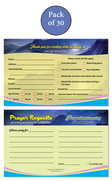 Church Visitor Card and Prayer Request Card Set B