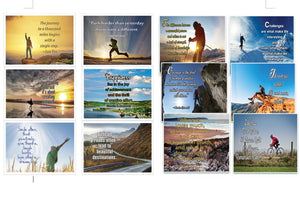 Assorted Inspirational Postcards - NEPC1001 x 5 sets & NEPC1006 X 5 sets (60-Pack) - Multiple Encouraging Postcards