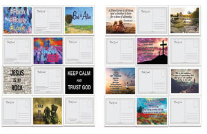 Assorted Christian Postcards Series 2 - NEPC1002 x 5 pcs & NEPC1003 X 5 pcs (60-Pack) - Multiple Encouraging Postcards