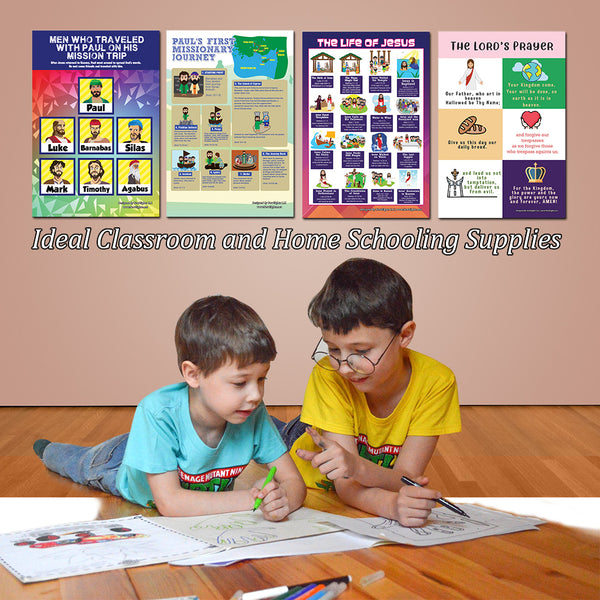 NewEights Bible Knowledge Series 3 Learning Posters (24-Pack) â€“  Great Value Bulk Buy