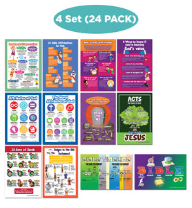 NewEights Bible Knowledge Series 5 Learning Posters (24-Pack) â€“ Bulk Pack Quality Teaching Tool