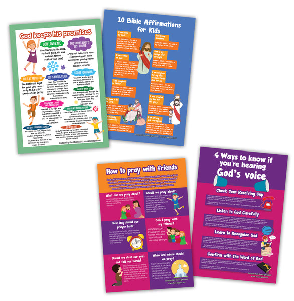 NewEights Bible Knowledge Series 5 Learning Posters (24-Pack) â€“ Bulk Pack Quality Teaching Tool