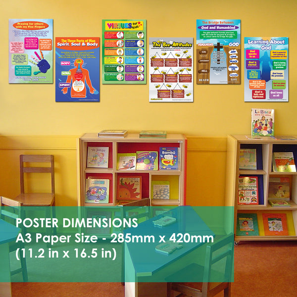 NewEights Bible Knowledge Series 7 Learning Posters (24-Pack) – Bulk Buy Savers Home Schooling Set