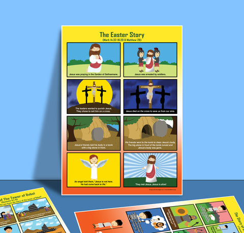Bible Story Series 2 Educational Learning Posters (24-Pack)