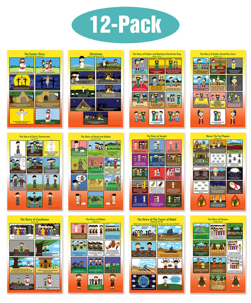 Bible Story Series 2 Educational Learning Posters (12-Pack)