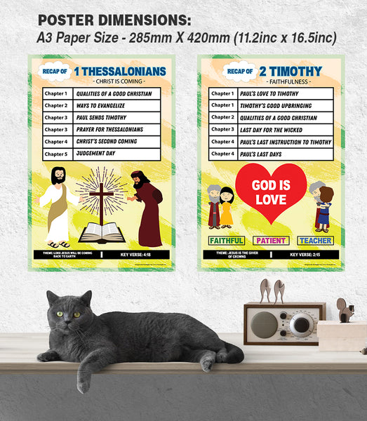 Bible Knowledge on New Testament Series 2 Children Educational Learning Posters (24-Pack)