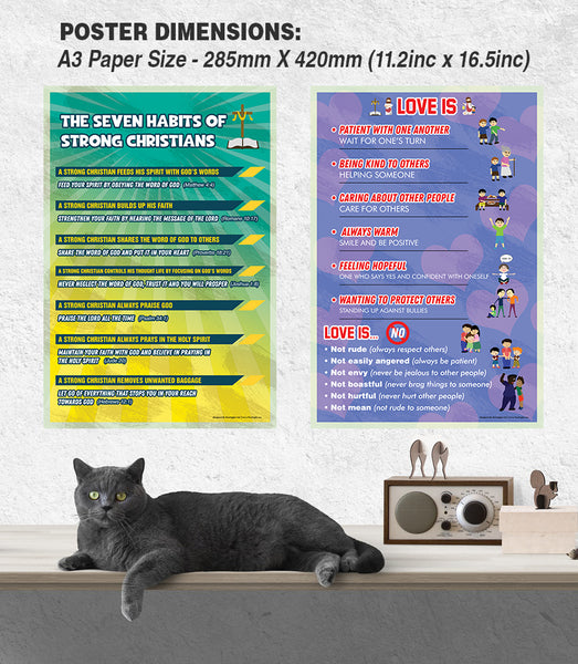 Bible Knowledge on New Testament Series 3 Children Educational Learning Posters (24-Pack)
