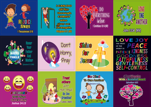 Christian Character Building Stickers - 5 Sheets