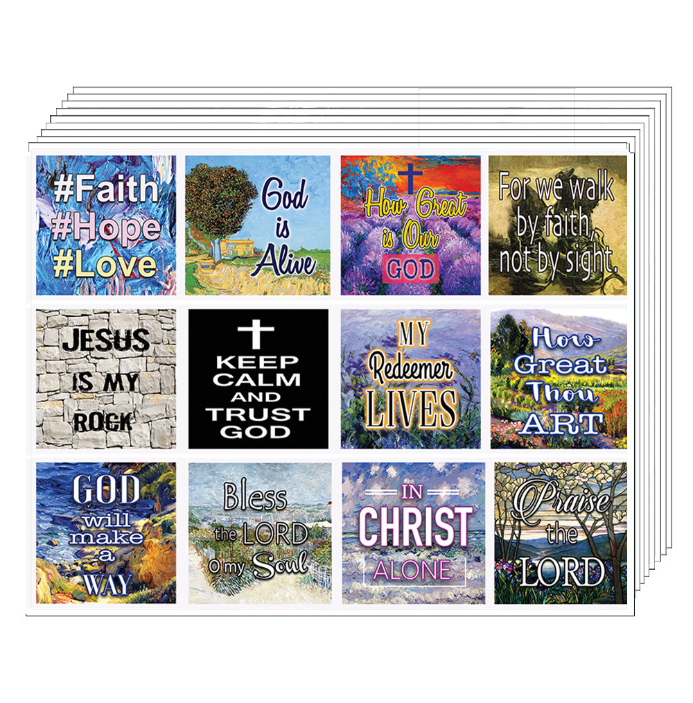 Christian Bible Verses Scriptures Planner Stickers - 5 Sheets