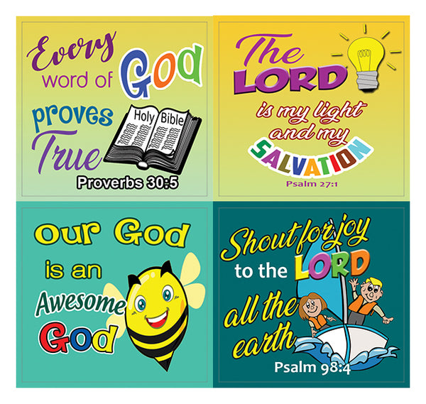 Easy Bible Scriptures for Kids Stickers (5-Sheet)