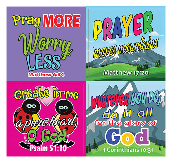 Easy Bible Scriptures for Kids Stickers (5-Sheet)