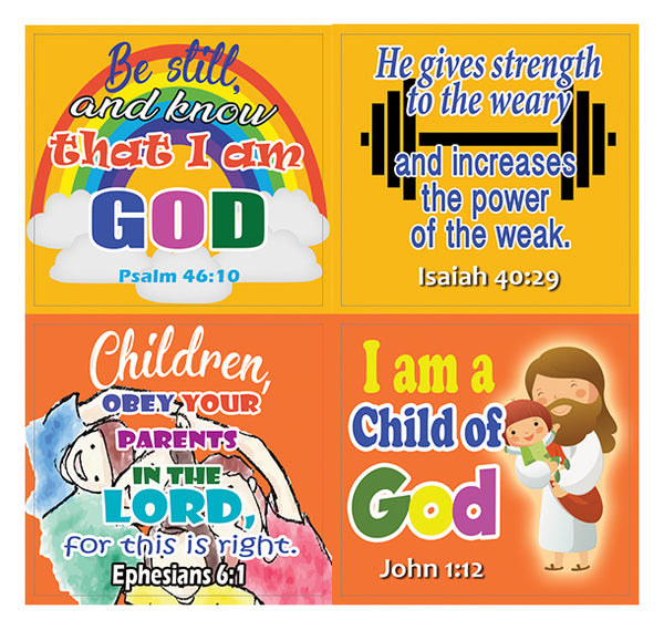 Easy Bible Scriptures for Kids Stickers (20-Sheet)