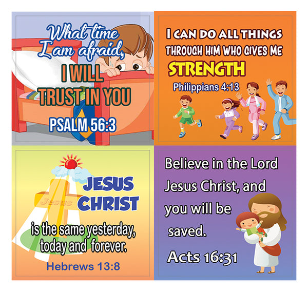 Short Bible Verses Stickers for Kids (5-Sheet)