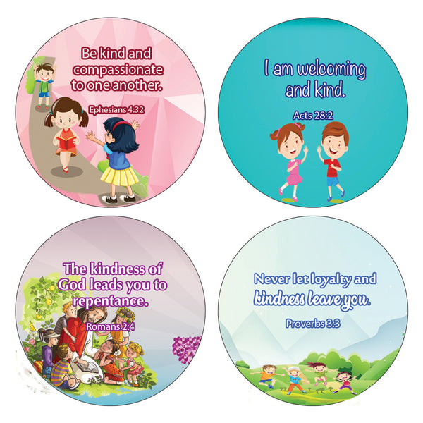 Kindness Bible Verses Stickers for Kids (10-Sheet) - Assorted Mega Pack of Inspirational Stickers About Kindness