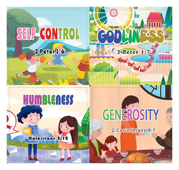 NewEights Christian Learning For Kids: Developing Character Stickers (20-Sheets) - Motivational Resources For Boys And Girls - VBS Sunday School Materials Giveaways