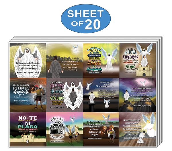 Spanish Salmos 91 Stickers (20-Sheet)