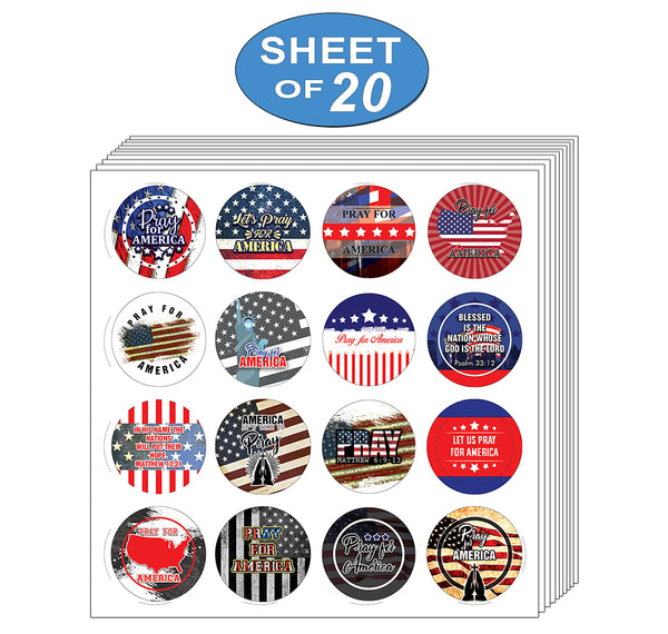 NewEights Pray for America Stickers (20-Sheet)