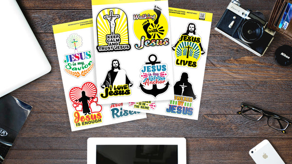 Jesus Stickers for Kids - 12 pcs Stickers (1 Set X 3-Sheets each set)