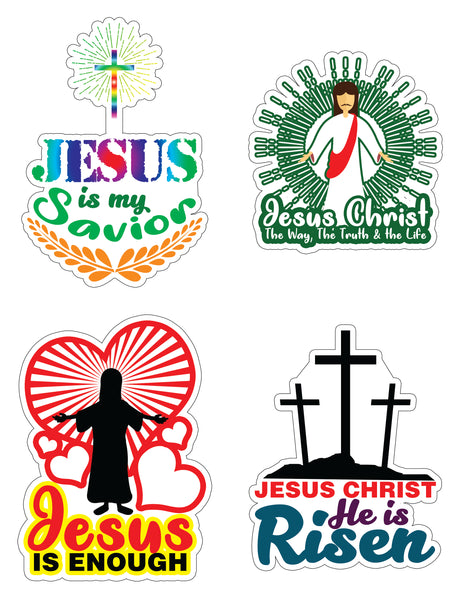 Jesus Stickers for Kids - 12 pcs Stickers (1 Set X 3-Sheets each set)