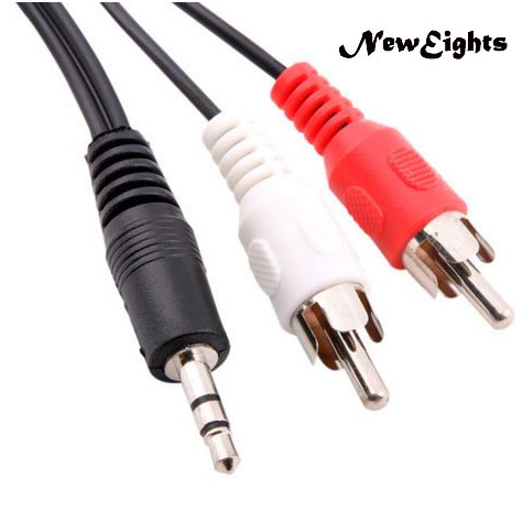 NewEights PC to TV Cable (2 Sets) - S-Video to 3-RCA Composite AV Connector Cable for Laptop PC TV - 5 Ft - Connect Computer to TV, DVD, Home Theater system - Easy to use, Plug and Play - Satisfaction Guaranteed