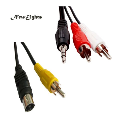 NewEights PC to TV Cable (2 Sets) - S-Video to 3-RCA Composite AV Connector Cable for Laptop PC TV - 5 Ft - Connect Computer to TV, DVD, Home Theater system - Easy to use, Plug and Play - Satisfaction Guaranteed