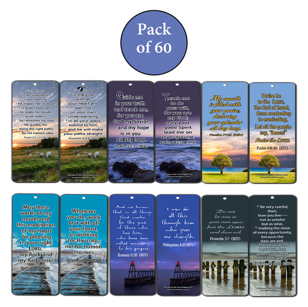 Powerful Bible Verses to Live by Bookmarks NIV (60-Pack) - Compilation of Motivational Bible Verses