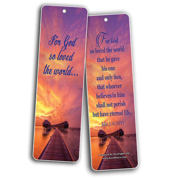 Christian Bible Verse Boomarks Cards Salvation (30-Pack) - John 3:16 - Religious Christian Inspirational Gifts to Encourage Men Women Boys Girls
